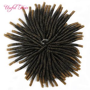 Moda Spring Twist Crochet Trenzas Extensión del cabello 14 pulgadas Ombre Rubio Bouncy Marley Twist Crochet Trenzas Extensiones de cabello sintético gratis