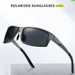 Gafas de sol polarizadas cuadradas de aluminio y magnesio antiultravioleta para hombre 6541 231226