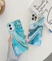 Fashion Square Marble Stone Texture Cois de téléphone pour iPhone 13 12 11 Pro Max XR XS 8 Plus coeur en silicone Soft IMD COVER9837423