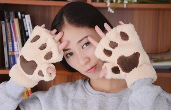 Moda-etapa realizar prop Cosplay gato oso Paw Claw Guante favores de fiesta Invierno Lindo Mujer de alta calidad guantes de gato de dibujos animados