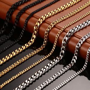 Collier de créateur en acier inoxydable à la mode, chaînes en titane en or 18 carats pour hommes et femmes, colliers de chaîne de luxe