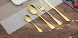 Couverts en acier inoxydable doré, cuillère fourchette couteau cuillère à thé service de vaisselle, ustensiles de Bar de cuisine, fournitures de cuisine