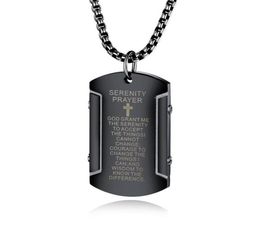 Mode Bijoux En Acier Inoxydable Hommes Argent Bible Croix Collier Écriture Carré Pendentif Chaîne Punk Hommes Hip Hop Colliers Pour Cadeaux3801571