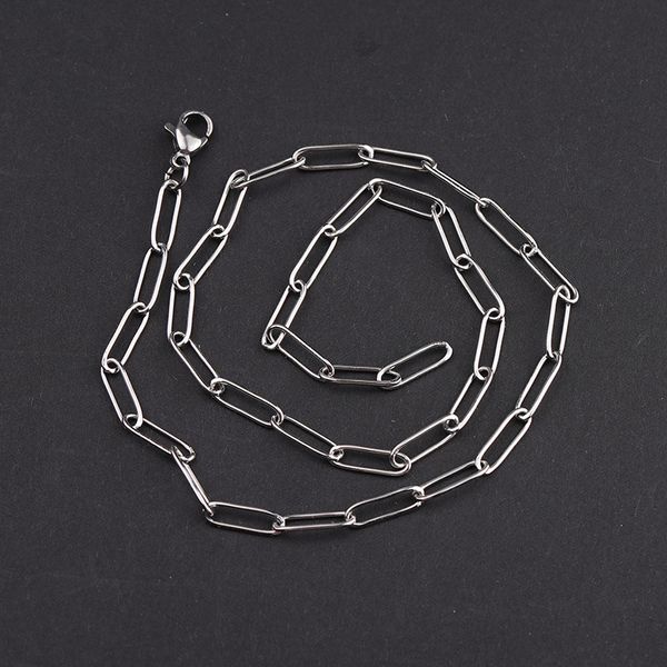 Mode acier inoxydable collier longue clavicule chaîne colliers ras du cou pour femmes hommes Boho bijoux à bricoler soi-même cadeau collier Hombres
