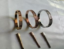 Bracelet manchette ouvert en acier inoxydable pour femmes, 2 rangées de bracelets en pierre CZ, couleur argent, or rose, taille 16193315939