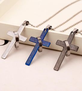 Pendants en acier inoxydable de la mode Christian Bible Prayer Pendant Men Collier Charmant cadeaux Jewelry4300404