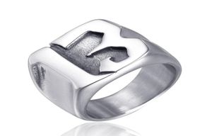 Mode roestvrijstalen ring 13 letter zwart zilver en goud drie soorten kleur Arabische cijfers punk nummerringen voor MEN039S5769829