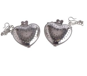 Moda de acero inoxidable Silver Heart Teas Spice Strainer Ball Infusers Filter Herb Steeper Tea Infuser