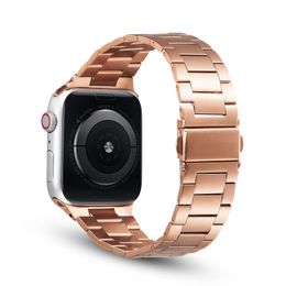 Bracelets de montre intelligente en acier inoxydable de mode pour Apple Watch Band Ultra 38mm 40mm 44mm 45mm iwatch Band Series 8 9 4 5 6 7 Bracelet en métal de luxe