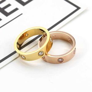 La mode signifie des anneaux de haute qualité Cartter Couples Ring 18K Rose non décolorante bijoux classiques et avec le logo original Cartter