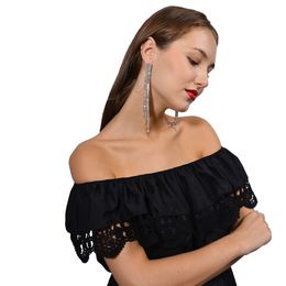 Fashion-Statement oorknopjes voor vrouwen mode-sieraden Strass Kwastje kettingen hanger oorbel Zilver brincos