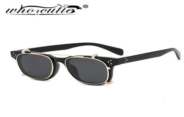 Moda Steampunk Clip en gafas de sol Lentes extraíbles Diseño de marca vintage Tres puntos Leopardo Marco cuadrado Flip Up Gafas de sol S1883017628