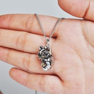 Mode- Staal Zilver Gepolijst Tiny Simple 3D Hart Ketting Maxi Lange Ketting Kettingen Sieraden Voor Vrouwen Leuke Sieraden NL25846