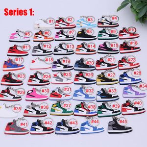 Fashion Stereo Designer Keychins Diseñador Mini Silicone Sneaker Keychain Billetera Zapatos de baloncesto Beating Key Ring Keychain