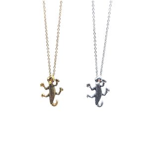 Mode stereoscopische gekko hanger kettingen retro windpunk roestvrijstalen sleutelbeen kettingen sieraden groothandel