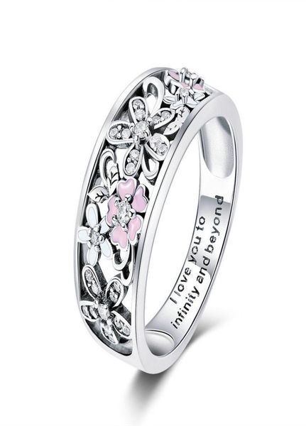 Bague en argent Sterling 925, fleur de cerisier rose Sakura, bijoux pour femmes, taille 69, cadeaux de noël pour filles, 2770539