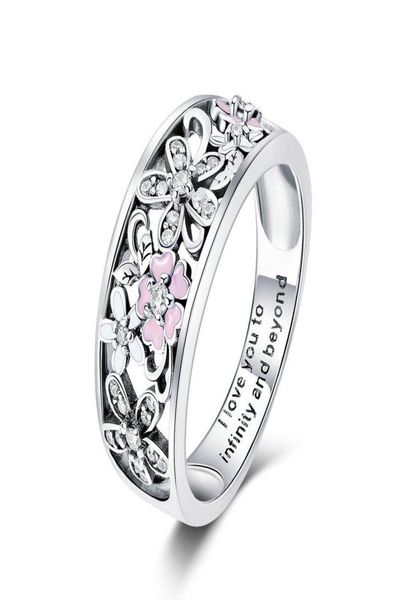 Bague en argent Sterling 925, fleur de cerisier rose Sakura, bijoux pour femmes, taille 69, cadeaux de noël pour filles, 9898352