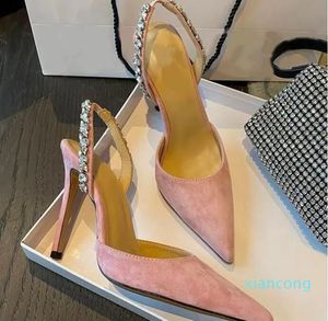 Chaussures habillées à talons aiguilles à la mode Sandales Designer Shiny Slingbacks Sandal Patent