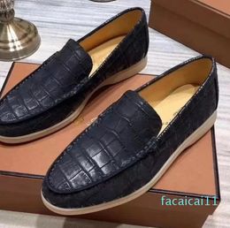 Mode pierre cuir chaussures décontractées été hommes marche robe chaussures de luxe concepteur mâle appartements loisirs conduite chaussure formelle grande taille