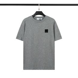 T-shirts d'été en pierre de mode pour hommes à manches courtes à manches courtes lâches purs coton t-shiry coure couche étudiant quotidien T-shirt lj14