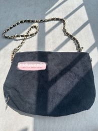 Bolsa de cadena de franela para almacenamiento de moda, bolsa de maquillaje acolchada C, bolsa de piel vintage, colección Boutique, 29x20x7cm