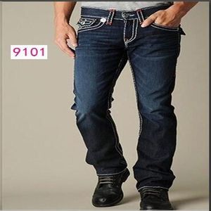 Mode-Straight-been broek 18SS Nieuwe True Elastic jeans Mens Robin Rock Revival Jeans Crystal Studs Denim Broek Designer Broek M226o