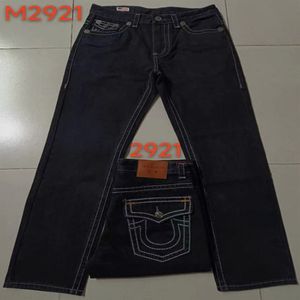 Modieuze broek met rechte pijpen Nieuwe echte elastische jeans Robin Rock Revival Crystal Studs Denim heren M056