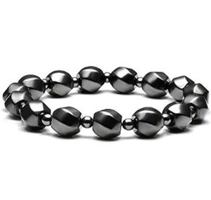 Fashion Stands Stone Natural 8 mm Hématite torsadées à facettes torsadées Chakra Reiki Bouddha Bracelet Bracelet Elastic Bangles Femmes S35H