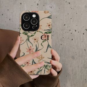 Fashion Straw Flower Style Case diseñador iPhone 15 Pro Max Cover Soft Shell Fall Prevention Decorativo para iPhones 14 Pro 13 12 11
