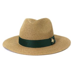 Mode Straw Hats Designer Panama Hat For Men Women Solid Color Jazz Cap Top Caps Hoge kwaliteit Vismans Hoed designer hoeden