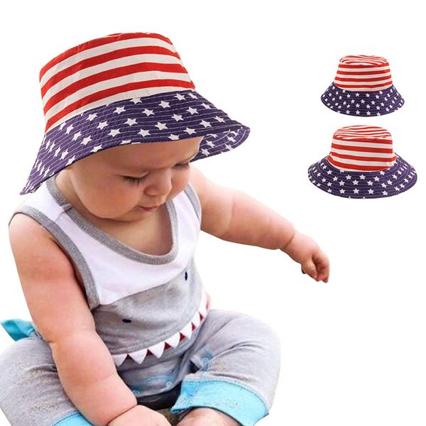 Chapeau de pêcheur drapeau américain de rue, casquette seau d'été en coton pour bébés hommes femmes, chapeaux de protection solaire