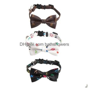 Modestraatstijl hondenkraag boog klassiek geprinte huisdier indoor buiten duurzame schnauzer franse bldog set drop levering dhto5