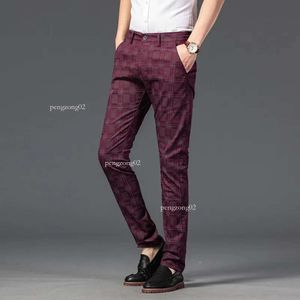 Mode Streetwear hommes vêtements 7 couleurs hommes droite mince pantalons décontractés pantalon tendance noir pantalon à carreaux hommes 54