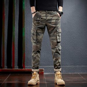 Mode Streetwear Heren Jeans Ly Designer Multi Pockets Casual Katoen Lading Broek Militaire Camouflage Overalls Broek