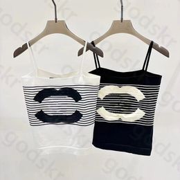 Fashion Stripes Tops Mujeres Mujeres Summer Black Black Camisole Fashion Fashion Toqules delgadas