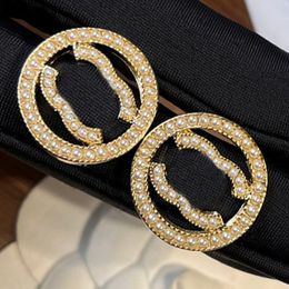 Modestudie sieradenontwerpers luxe oorbellen zilveren vergulde dames heren oorbel lus drop trendy merkbrief ontwerper oorbellen roestvrijstalen sieraden