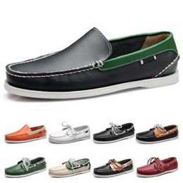 Estilo de moda 88 Zapatillas para correr para hombre Cuero estilo británico negro blanco marrón verde amarillo rojo al aire libre cómodo calzado deportivo transpirable