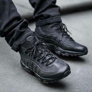 Mode Style 95 bottes noir hommes coussin baskets bottines haut haut imperméable bottes de travail hommes chaussures taille 40-46