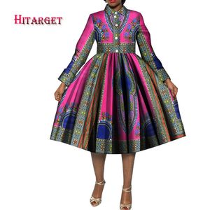 Mode Stijl Afrikaanse Print Jurken voor Dames Bazin Riche Traditionele Afrikaanse Dameskleding Elegente Dames Plus Size Dresswy3952