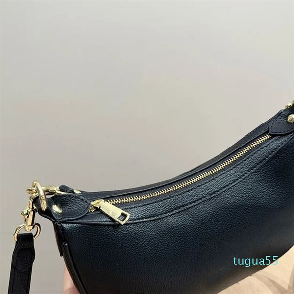 Moda estilo designer ombro saco de nylon roupa diária meia lua zíper nas axilas crossbody hobos macio couro pu sem corrente para mulheres cintos de ferrolho