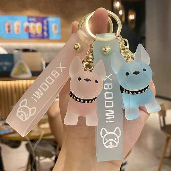 Style de mode Ins tendance porte-clés cristal bouledogue porte-clés pendentif voiture porte-clés sac décoration bijoux accessoires cadeaux de vacances créatifs