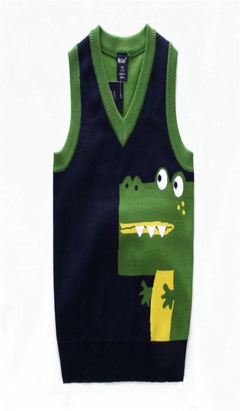 Mode de mode pour enfants garçons pullult tricot moulier manteau garçons crochet coton crocodile gilet enfants pontons sans manches de qualité supérieure269l8261155