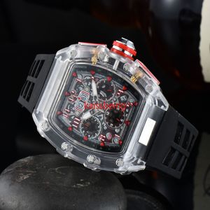 Mode Stijl Luxe Sport Quartz Zakelijk Transparant Siliconen Horloge Man Kalender Polshorloge Datum Modellen Gloednieuw262V