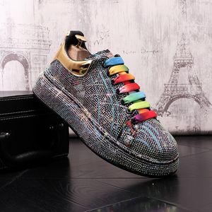 Style de mode Noble strass hommes robe chaussures de mariage Veet mocassins mocassins printemps automne à lacets bureau affaires fête baskets décontractées X174