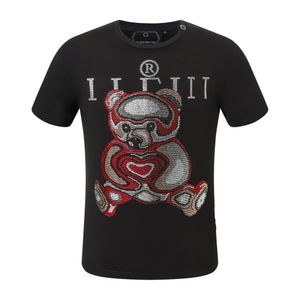 Estilo de MODA Phillip Plain Hombres Camiseta diseñador PP Skull Diamond camiseta Manga corta Dólar Oso pardo Marca O-cuello Calaveras de alta calidad Paris Camiseta PP polo pp28