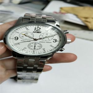 Mode Style Skmei montre pour hommes montre à quartz de luxe pour hommes visage blanc sk01234H