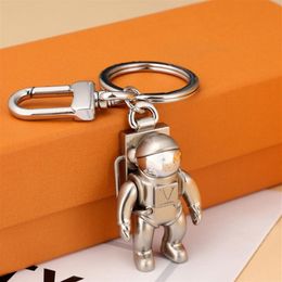 Mode Élégant De Luxe Designer Porte-clés Classique Clé Boucle Astronaute Pendentif Mat Argent Porte-clés Pour Hommes Femmes Sac Pendant237F