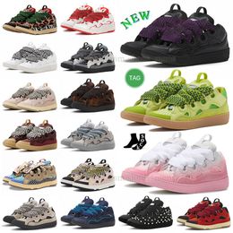 Zapatos casuales de cuero de gamuza de moda para hombre para mujer Zapatillas de deporte Lavines Verde lima Extraordinario Emed Hombres Mujeres Hightop Piel de becerro Caucho Nappa Suela de plataforma Entrenadores