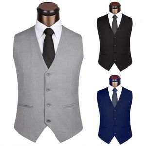 Costume de mode Vest Men Robe formelle Vier Herringbone Gilelet Fitness Sans manches Vest de mariage