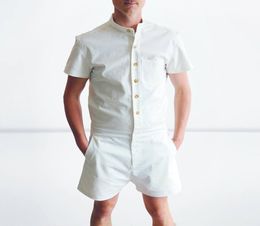 Fashion Summer Mens Fitness Rompers Salle Pantalon Bodys masculin Bodys Single 2018 Breasted Croit de combinaison Body Cost Homme5609065